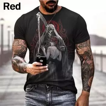 Мода унисекс одежда мексиканский череп Катрина 3D принт футболка повседневная свободная футболка хип-хоп Harajuku Street с короткими рукавами S