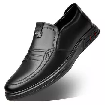 Мода Весна Осень Новые Дизайнерские Кожаные Лоферы Мужская Мода Повседневная Корейская Мужская Модельная Обувь Однотонные Легкие Туфли для Мужчин 38