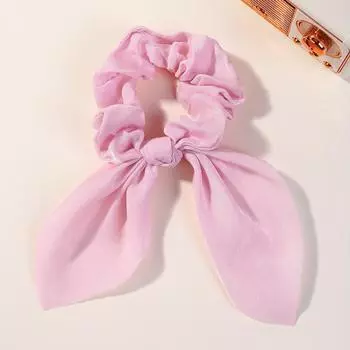 Мода Винтаж Однотонный Шифон Бархат Бант Лента для Волос Скранчи для Женщин Девушек Длинная Эластичная Резинка для Волос Головной Убор Аксессуары для Волос