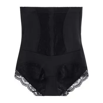 мода Высокая талия Утягивающее облегающее женское белье для плоского живота Корректирующие трусики Кружевные трусы Трусы-лифтеры для бедер Утягивающие брюки Безопасность Утягивающее нижнее белье Трусики L чёрный