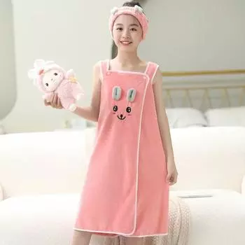 МОДА Высококачественная детская юбка на подтяжках, повязка на голову, халат из мягкого полотенца, впитывающий материал, пригодный для носки, пригодный для упаковки, водопоглощающий, быстросохнущий S-height 80-130cm хаки