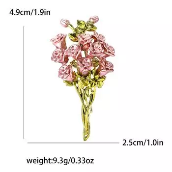 Мода Высококачественный сплав Эмаль Роза Букет Брошь Темперамент Простая женская одежда Корсаж Ювелирные изделия Булавка