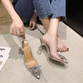 мода весна и осень мода новые сексуальные свадебные туфли с неглубоким горлом банкетные удобные женские туфли с кристаллами на высоком каблуке 34
