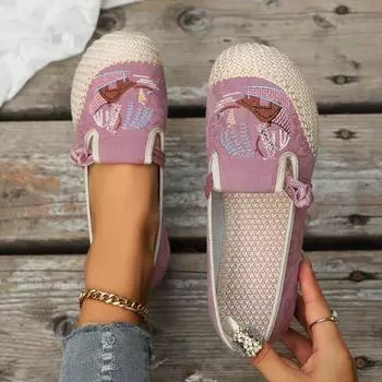 мода весна лето модные круглые носки неглубокие плоские подошвы удобные повседневные мокасины легкие нескользящие новые женские туфли 36 серый