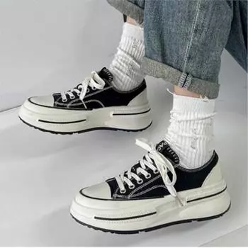 Мода весна осень новая мода увеличение белые туфли осень толстая подошва платформа повседневная обувь парусиновые тренд женские кроссовки P757 35 красный