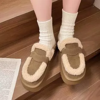 мода весна/осень новые женские тапочки с круглым носком туфли на низком каблуке для женщин туфли на платформе слипоны уличные увеличивающиеся закрытые носки 35 покинуть белый