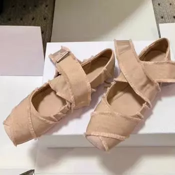 мода весна/осень однотонные балетки квадратный носок балетки с женской обувью распродажа 2024 новые балетки с пряжкой ремешок неглубокие новинка балетки 35 абрикосовый