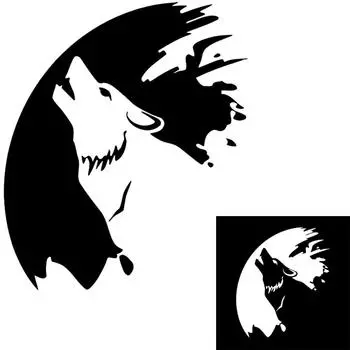 Мода волк дизайн автомобиля грузовик кузова окна светоотражающие наклейки украшения белый