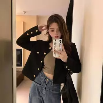 МОДА Xiaoxiangfeng утолщенная верхняя женская одежда зима 2024 короткая высококачественная жареная уличная темпераментная универсальная верхняя одежда S белый