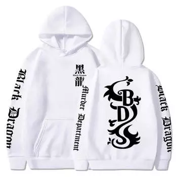 Мода Япония Аниме Токио Мстители Толстовка Косплей Толстовка Мужчины Женщины Черный Дракон Принт Унисекс Harajuku Уютные Топы Пуловеры L бежевый