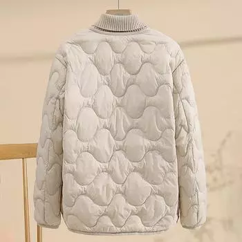 МОДА Японская легкая роскошная новая национальная стандартная 90 белая утиная пуховая женская короткая свободная повседневная универсальная простая модная одежда S бежевый