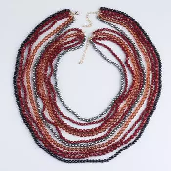 Мода Z Богемный Многослойный смоляной ручной работы бисер ключицы ожерелье свитер цепь женщины