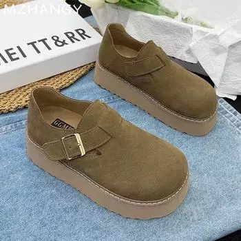 мода замшевые женские туфли на плоской подошве повседневные ботильоны на платформе женские 2024 трендовые модные кроссовки зимние беговые удобные новые Mujer Zapatillas 35