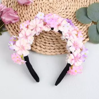 Мода Женщины Невеста Цветы Повязка на голову Китайский стиль Цветочная корона Повязка для волос Леди Эластичный Пляж Свадьба Аксессуары для волос Повязка на голову