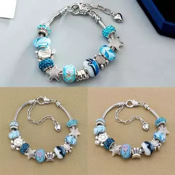 МОДА Женщины Синий Кристалл Стразы Сердце Подвеска Браслет Модный Подарок Манжета Ювелирные Изделия ONE SIZE синий