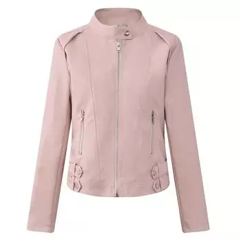 МОДА Женская мотоциклетная женская кожаная куртка Новая модная женская кожаная одежда Одежда M чёрный