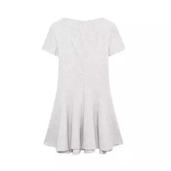 МОДА женская новая 2024 волнистая широкая маятниковая круглая горловина короткий рукав короткое платье Одежда XS
