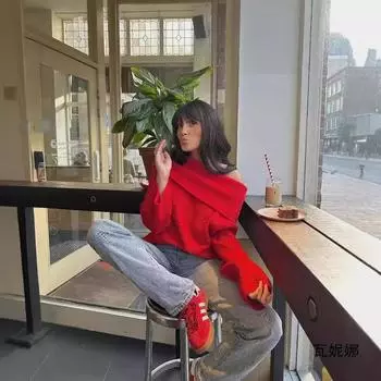 МОДА Женская новая универсальная однотонная одежда с длинным рукавом и прямыми плечами с воротником для волос S чёрный