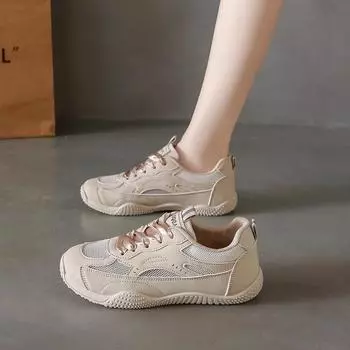мода женская повседневная обувь мода дышащая сетчатая обувь на плоской подошве для женщин студенческие кроссовки женские 2024 Tenis Feminino женская обувь 35 хаки