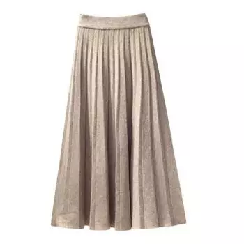 МОДА Женская зимняя юбка однотонная плиссированная мягкая с высокой талией А-силуэта теплая с большим подолом и эластичной талией женская осенняя юбка женская одежда абрикосовый