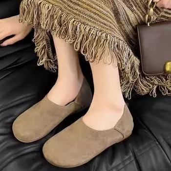 мода женские туфли на плоской подошве мокасины кроссовки осень новинка повседневная обувь женская 2024 тренд кроссовки удобные для ходьбы Mujer Zapatos 35 кофейный