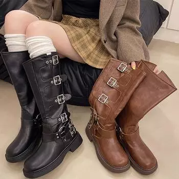 мода женские высокие сапоги челси ковбойские туфли на плоской подошве 2024 зимние дизайнерские новые модные туфли для ходьбы трендовые платья женские туфли 35