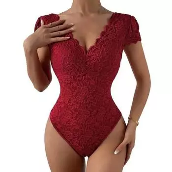 МОДА Женский комбинезон Slim Fit Clubwear Без рукавов Шикарный чистый цвет Женский боди Женская одежда S вино красного