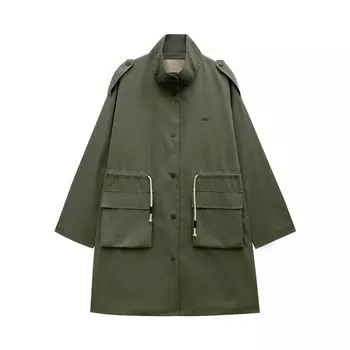 МОДА Женский тренчкот Женский средний и длинный женский тренчкот Одежда One Size абрикосовый