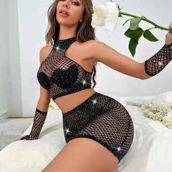МОДА, женское нижнее белье, комплект из двух предметов, нижнее белье, женский кружевной комплект с полым бюстгальтером, костюм, платье для куклы Тедди, глубокий V-образный вырез, открытый бюстгальтер, порно, нижнее белье XL