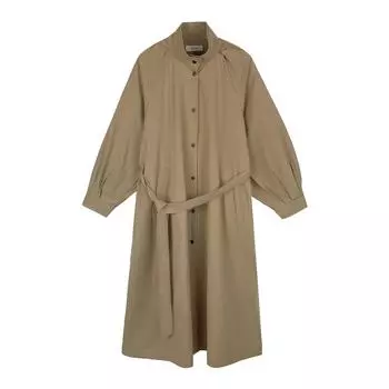 МОДА Женское платье Женская французская рубашка с длинным рукавом Юбка Длинная юбка Одежда One Size хаки