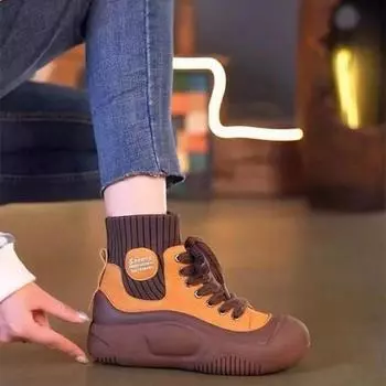 мода Зимние вентилируемые мягкие подошвы женские ботинки мода увеличение женские кроссовки осень и зима теплая повседневная обувь обувь для женщин 35 темно-зеленого