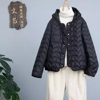 МОДА Зимняя новая тонкая теплая модная темпераментная стеганая куртка с капюшоном 90% белый утиный пух короткая повседневная женская одежда M