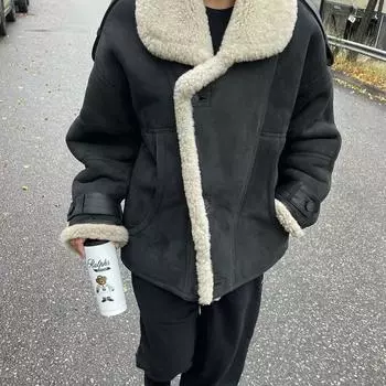 МОДА зимняя новая женская одежда меховая интегрированная куртка особое мастерство овечья шерсть куртка Одежда S темно-серого