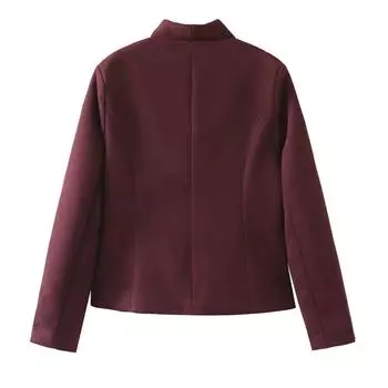МОДА зимняя новая женская одежда повседневная универсальная тонкая стойка воротник короткий пиджак Одежда S