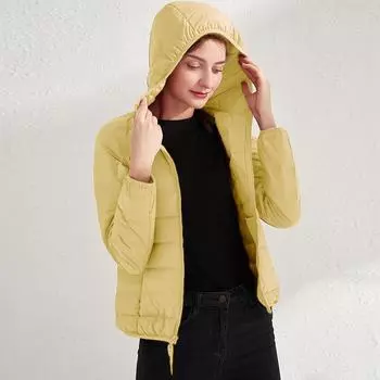 МОДА Зимняя новинка 90% белый утиный пух интегрированное плетение легкий и тонкий пуховик женский с капюшоном короткая женская куртка большого размера одежда S белый