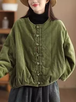 МОДА Зимняя винтажная хлопковая тонкая полоска с подкладкой женская тяжелая промышленная жареная цветная утолщенная подкладочная пряжка с подкладкой одежда L красный