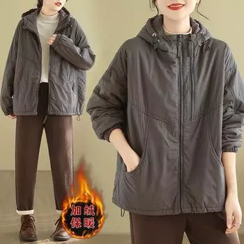 МОДА Зимняя винтажная хлопковая женская свободная обтягивающая удобная завязывающаяся на шнурок маятниковая с капюшоном хлопковая теплая хлопковая одежда M жёлтый