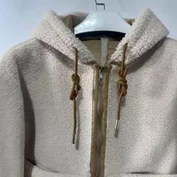 МОДА Зимняя женская темпераментная нежная флисовая куртка с капюшоном и длинным рукавом Куртка Одежда XS