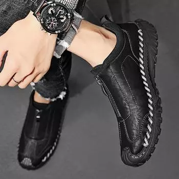 МодаFour SeasonsНовая модаНизкая повседневная обувьВеснаОсеньМужская ручная работаСпорт на открытом воздухеУдобная и дышащая повседневная обувь 38 чёрный