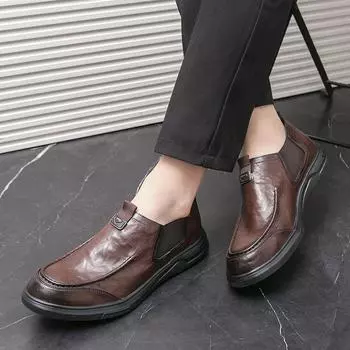 МодаИтальянская мода кожаные туфли мокасины для мужчин повседневная мужская обувь деловая деловая мужская официальная мода свадьба 38 чёрный