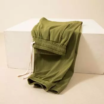 Modal Ankle Banded Pants Women s Summer Thin Outerwear Sweatpants Plus Size Loose Yoga Pants Easiest for Match High Waist Pants Mustard Green L (Recommendation 40.00 kg-60.00 kg