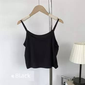 Modal Four Seasons Anti-Wardrobe Malfunction Exercise Clothing Short Shirt Black One size