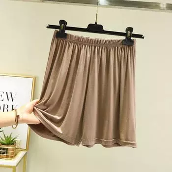 Modal Loose-Fitting Loungewear High Waist Thin Half Length Pajama Pants Khaki 3XL (recommended 80.00 kg-90.00 kg