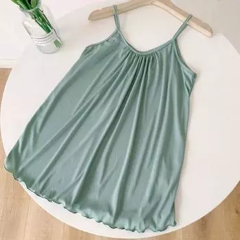 Modal Loose Versatile Small Sling Women s Summer Outwear Casual Vest Thin Plus Size Sleeveless Pajamas Inner Wear T-shirt Light green L (Recommendation 55.00 kg-62.50 kg