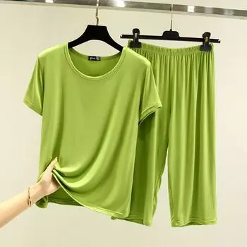 Модальная женская летняя тонкая свободная футболка с коротким рукавом Avocado green XL (recommended 60.00 kg-70.00 kg