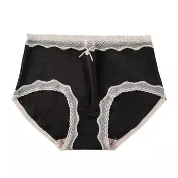 Модальное антибактериальное нижнее белье со средней талией, модное нижнее белье, дышащее нижнее белье, минималистское нижнее белье, женские треугольные брюки M чёрный