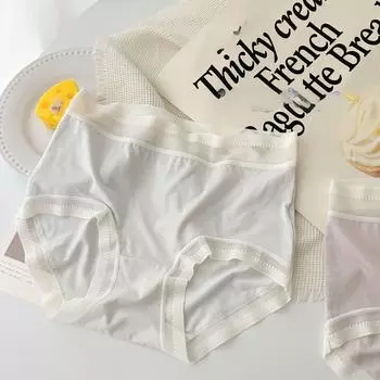 Модальное нижнее белье Женские бесшовные трусы средней посадки Тонкие трусики Женские удобные для кожи Высокоэластичные трусики-бикини one size