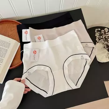 Модальное нижнее белье, женские трусики, бесшовные удобные дышащие антибактериальные трусы 7А One Size грязно-белый