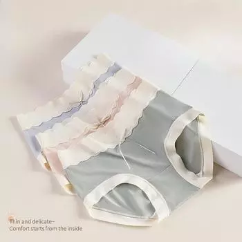 Модальное женское нижнее белье женские хлопковые антибактериальные трусики с бантом для девочек бесшовные с высокой талией дышащие треугольные трусики M