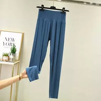 Модальные тонкие брюки для верхней и нижней одежды, однотонные, универсальные Ink Blue L (Recommendation 50.00 kg-60.00 kg